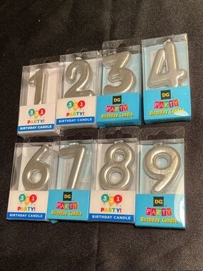 2 for $4 Silver Number Birthday Candle - Choose Digit in Comment After Purchase